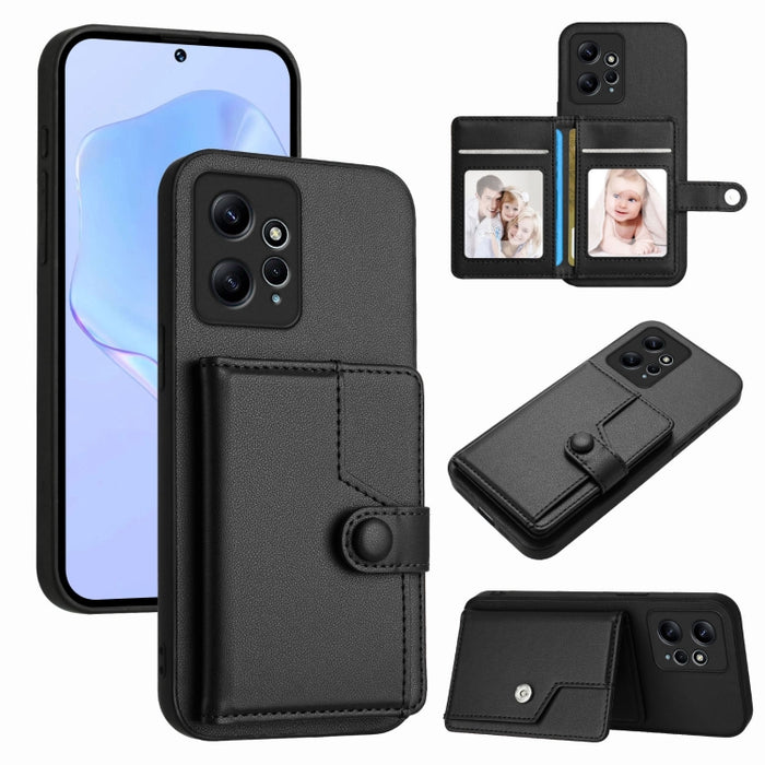 Funda para teléfono antirrobo RFID con botón y tarjeta, For Redmi Note 12 4G Global, For Redmi Note 12 Pro+ Global, For Redmi Note 12 Pro 5G Global, For Redmi Note 12 Pro Speed, For Redmi Note 12 5G Global, For Redmi 12C / 11A, For Redmi 10C