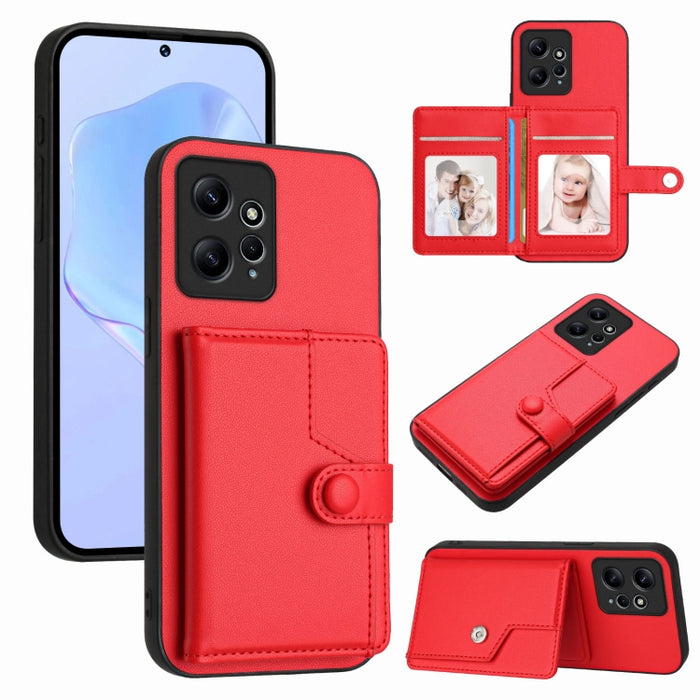 Funda para teléfono antirrobo RFID con botón y tarjeta, For Redmi Note 12 4G Global, For Redmi Note 12 Pro+ Global, For Redmi Note 12 Pro 5G Global, For Redmi Note 12 Pro Speed, For Redmi Note 12 5G Global, For Redmi 12C / 11A, For Redmi 10C