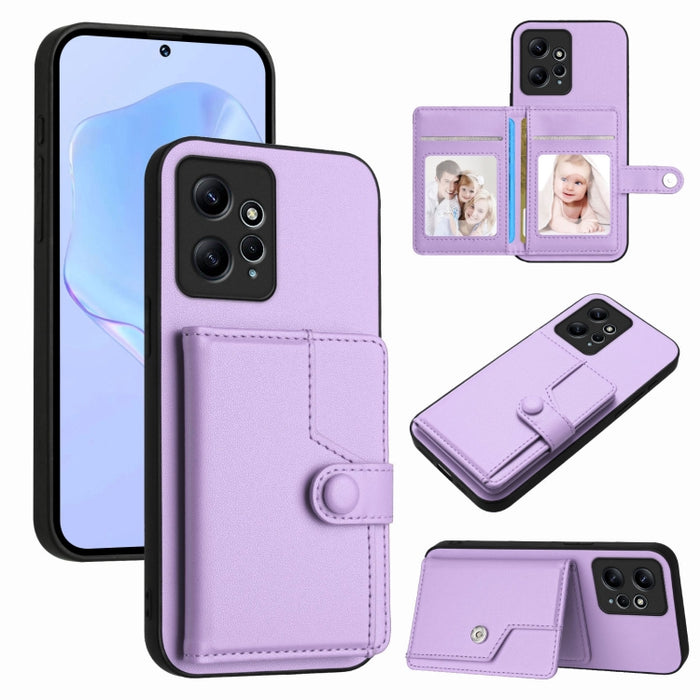 Funda para teléfono antirrobo RFID con botón y tarjeta, For Redmi Note 12 4G Global, For Redmi Note 12 Pro+ Global, For Redmi Note 12 Pro 5G Global, For Redmi Note 12 Pro Speed, For Redmi Note 12 5G Global, For Redmi 12C / 11A, For Redmi 10C