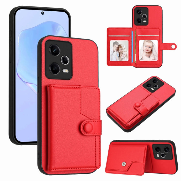 Funda para teléfono antirrobo RFID con botón y tarjeta, For Redmi Note 12 4G Global, For Redmi Note 12 Pro+ Global, For Redmi Note 12 Pro 5G Global, For Redmi Note 12 Pro Speed, For Redmi Note 12 5G Global, For Redmi 12C / 11A, For Redmi 10C