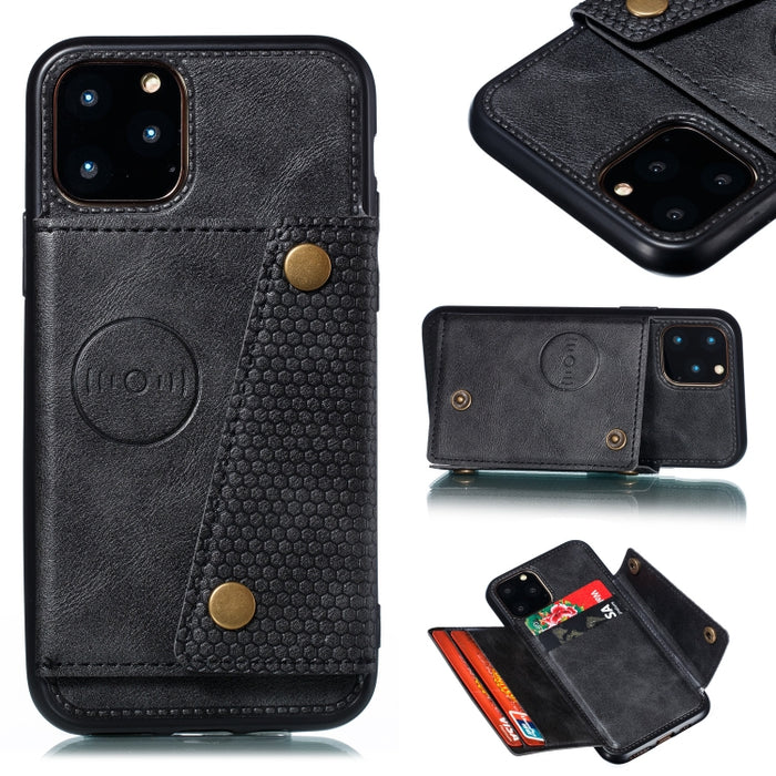 Estuche protector de cuero con soporte y ranuras para tarjetas