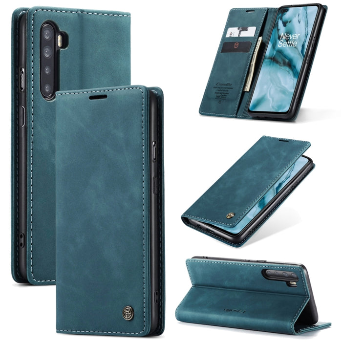 CaseMe-013 Estuche de cuero con tapa horizontal esmerilado retro multifuncional con ranura para tarjeta y soporte y billetera