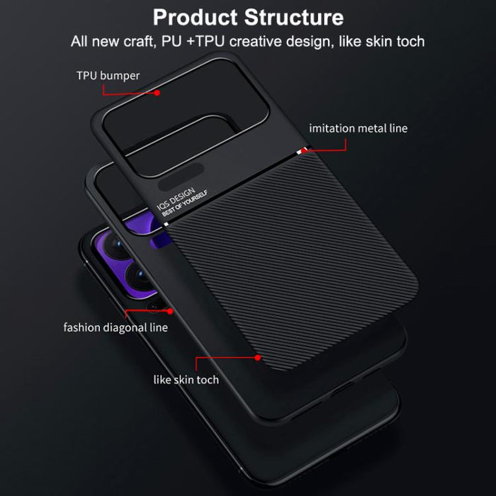 Funda para teléfono híbrida de policarbonato y TPU con diseño magnético con tiras inclinadas clásicas, For Xiaomi 17 Pro Max, For Xiaomi 17 Pro, For Xiaomi 17, For Xiaomi Poco M7 4G 169mm, For Xiaomi 15T Pro 5G, For Xiaomi 15T 5G, For Xiaomi 15S Pro   ...