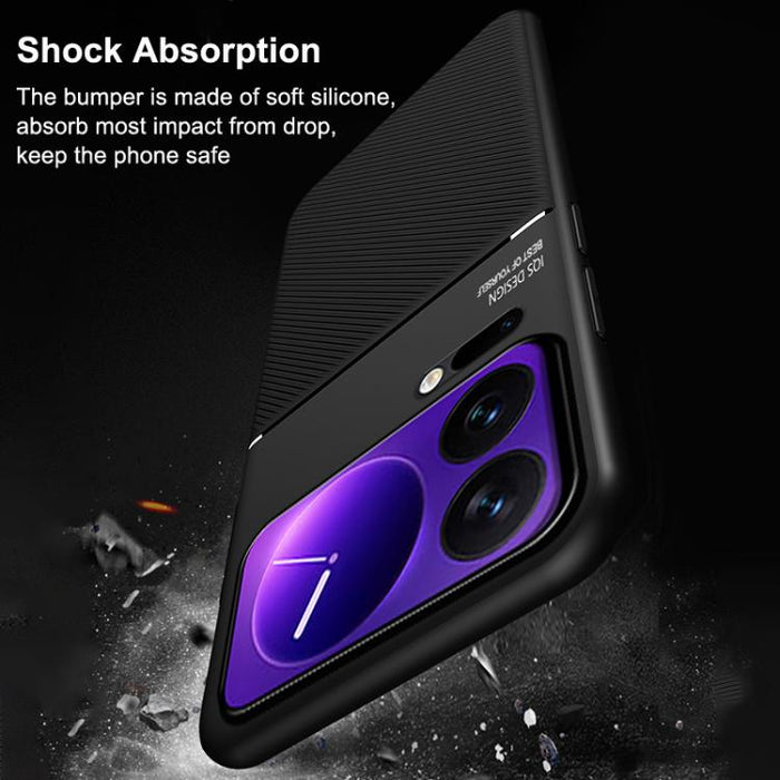 Funda para teléfono híbrida de policarbonato y TPU con diseño magnético con tiras inclinadas clásicas, For Xiaomi 17 Pro Max, For Xiaomi 17 Pro, For Xiaomi 17, For Xiaomi Poco M7 4G 169mm, For Xiaomi 15T Pro 5G, For Xiaomi 15T 5G, For Xiaomi 15S Pro   ...