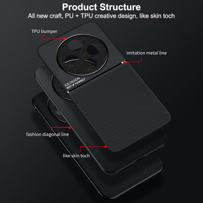 Funda para teléfono híbrida de policarbonato y TPU con diseño magnético con tiras inclinadas clásicas, For Redmi 14C 4G, For Redmi K70 Ultra