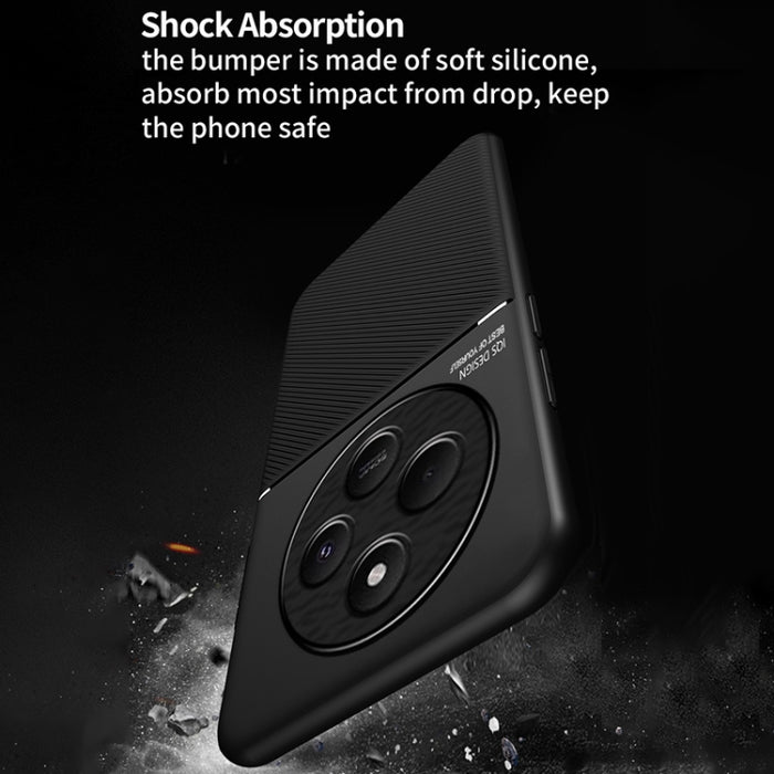 Funda para teléfono híbrida de policarbonato y TPU con diseño magnético con tiras inclinadas clásicas, For Redmi 14C 4G, For Redmi K70 Ultra