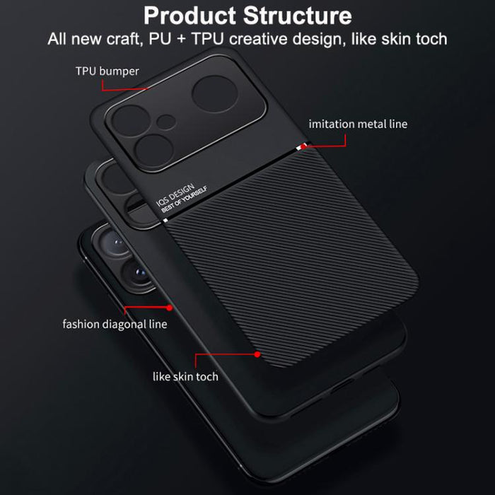 Funda para teléfono híbrida de policarbonato y TPU con diseño magnético con tiras inclinadas clásicas, For Redmi Turbo 5 Max 5G / Poco X8 Pro Max 5G, For Redmi Turbo 5 5G / Poco X8 Pro 5G, For Redmi Note 15 Pro+ 5G 163.3mm / Poco M8 Pro 5G             ...
