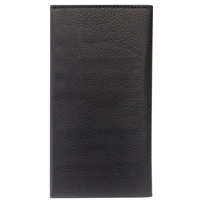 QIALINO Estuche tipo billetera con tapa horizontal de cuero de grano superior con textura de napa y ranuras para tarjetas