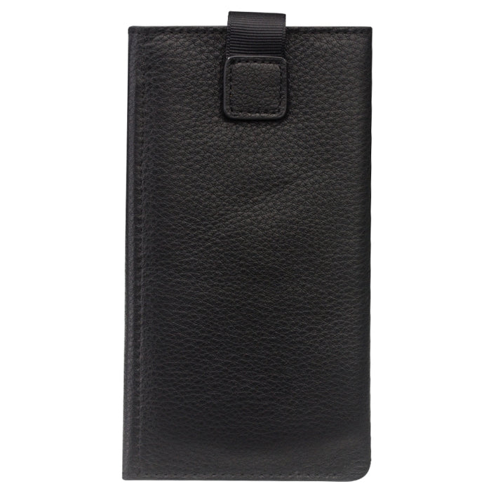 QIALINO Estuche tipo billetera con tapa horizontal de cuero de grano superior con textura de napa y ranuras para tarjetas