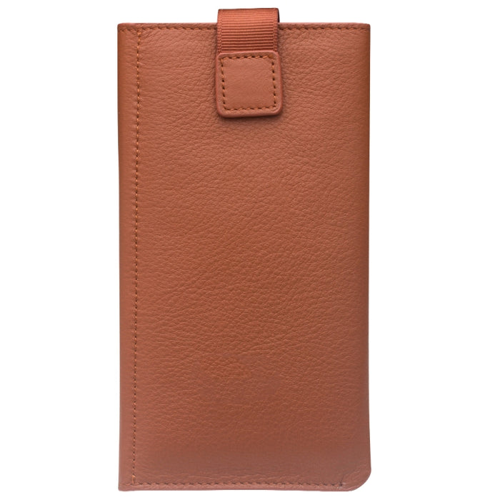 QIALINO Estuche tipo billetera con tapa horizontal de cuero de grano superior con textura de napa y ranuras para tarjetas
