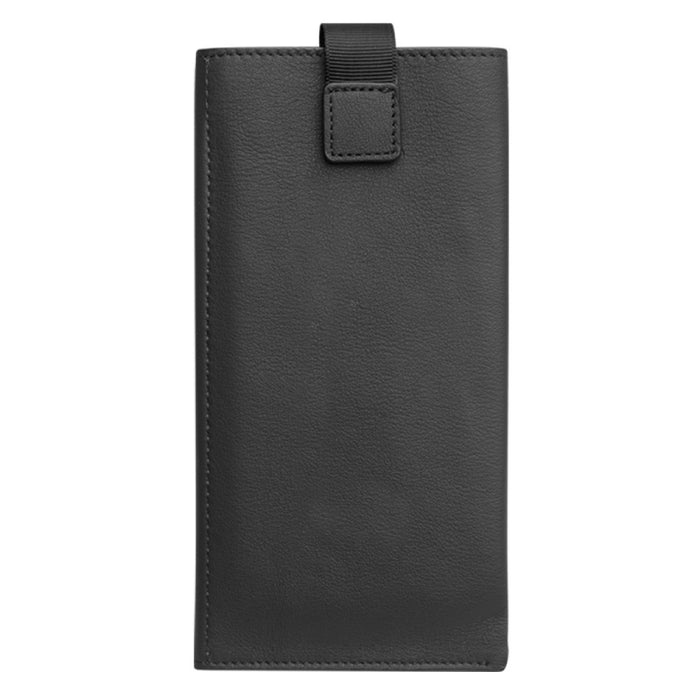 QIALINO Estuche tipo billetera con tapa horizontal de cuero de grano superior con textura de napa y ranuras para tarjetas
