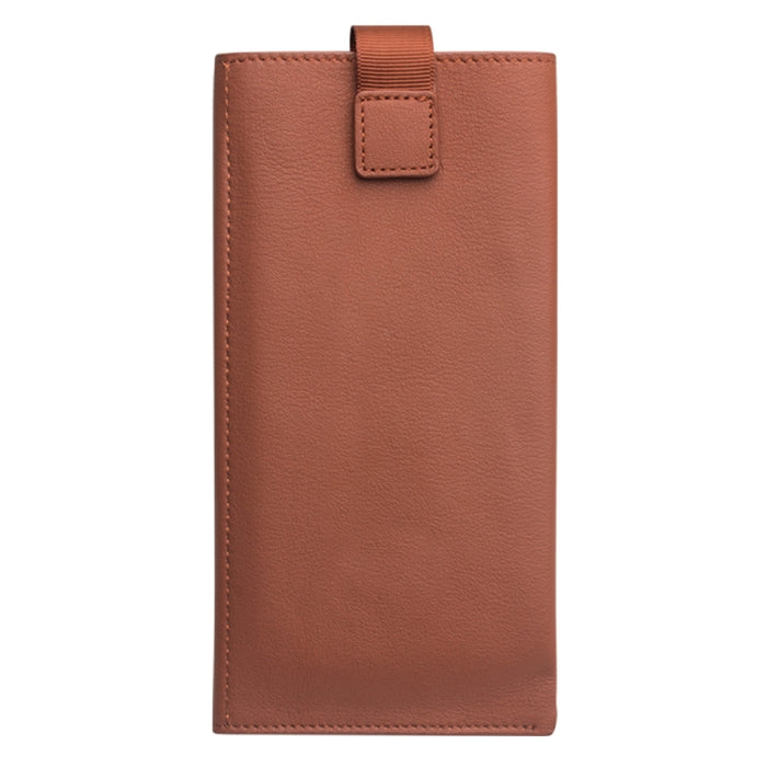 QIALINO Estuche tipo billetera con tapa horizontal de cuero de grano superior con textura de napa y ranuras para tarjetas