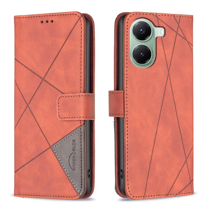 Funda de cuero para teléfono con textura de rombos y hebilla magnética, For Xiaomi 17T Pro 5G, For Xiaomi 17T 5G, For Xiaomi Poco M7 4G 169mm, For Xiaomi 15T Pro 5G, For Xiaomi 15T 5G, For Xiaomi Poco F7 5G Global, For Xiaomi Poco C71                  ...
