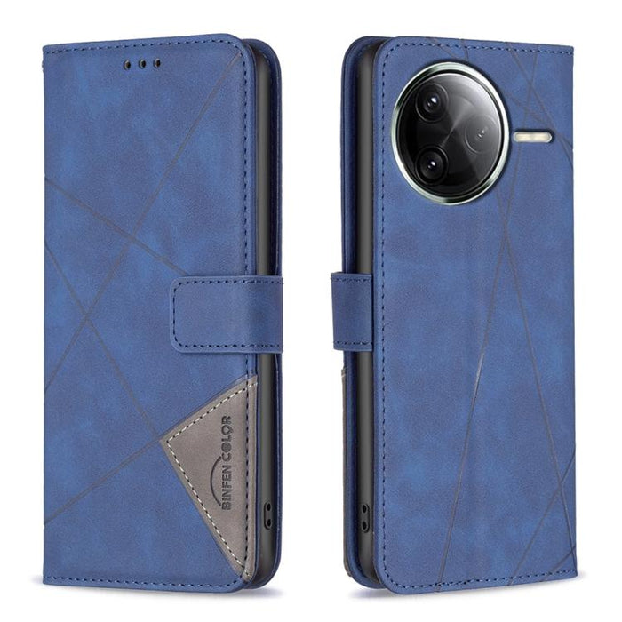 Funda de cuero para teléfono con textura de rombos y hebilla magnética, For Xiaomi 17T Pro 5G, For Xiaomi 17T 5G, For Xiaomi Poco M7 4G 169mm, For Xiaomi 15T Pro 5G, For Xiaomi 15T 5G, For Xiaomi Poco F7 5G Global, For Xiaomi Poco C71                  ...