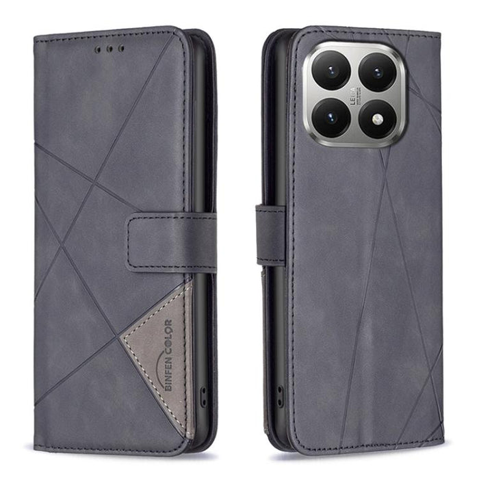 Funda de cuero para teléfono con textura de rombos y hebilla magnética, For Xiaomi 17T Pro 5G, For Xiaomi 17T 5G, For Xiaomi Poco M7 4G 169mm, For Xiaomi 15T Pro 5G, For Xiaomi 15T 5G, For Xiaomi Poco F7 5G Global, For Xiaomi Poco C71                  ...