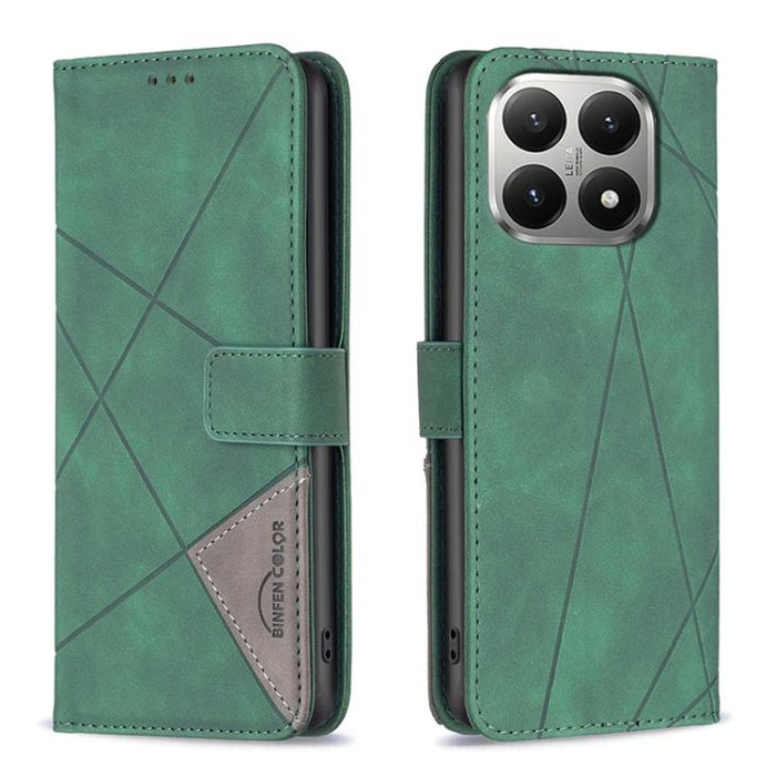 Funda de cuero para teléfono con textura de rombos y hebilla magnética, For Xiaomi 17T Pro 5G, For Xiaomi 17T 5G, For Xiaomi Poco M7 4G 169mm, For Xiaomi 15T Pro 5G, For Xiaomi 15T 5G, For Xiaomi Poco F7 5G Global, For Xiaomi Poco C71                  ...