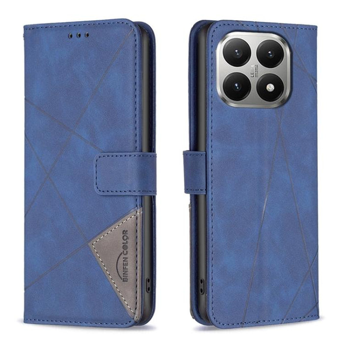 Funda de cuero para teléfono con textura de rombos y hebilla magnética, For Xiaomi 17T Pro 5G, For Xiaomi 17T 5G, For Xiaomi Poco M7 4G 169mm, For Xiaomi 15T Pro 5G, For Xiaomi 15T 5G, For Xiaomi Poco F7 5G Global, For Xiaomi Poco C71                  ...