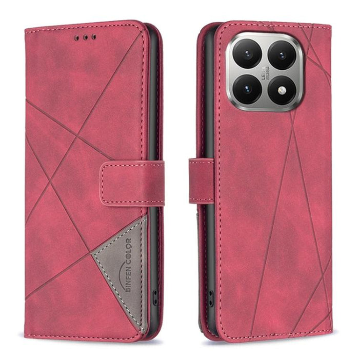 Funda de cuero para teléfono con textura de rombos y hebilla magnética, For Xiaomi 17T Pro 5G, For Xiaomi 17T 5G, For Xiaomi Poco M7 4G 169mm, For Xiaomi 15T Pro 5G, For Xiaomi 15T 5G, For Xiaomi Poco F7 5G Global, For Xiaomi Poco C71                  ...