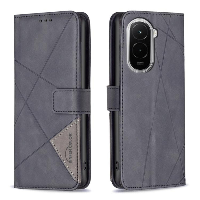 Funda de cuero para teléfono con textura de rombos y hebilla magnética, For Xiaomi 17T Pro 5G, For Xiaomi 17T 5G, For Xiaomi Poco M7 4G 169mm, For Xiaomi 15T Pro 5G, For Xiaomi 15T 5G, For Xiaomi Poco F7 5G Global, For Xiaomi Poco C71                  ...