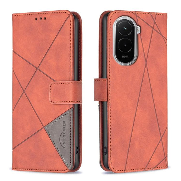 Funda de cuero para teléfono con textura de rombos y hebilla magnética, For Xiaomi 17T Pro 5G, For Xiaomi 17T 5G, For Xiaomi Poco M7 4G 169mm, For Xiaomi 15T Pro 5G, For Xiaomi 15T 5G, For Xiaomi Poco F7 5G Global, For Xiaomi Poco C71                  ...