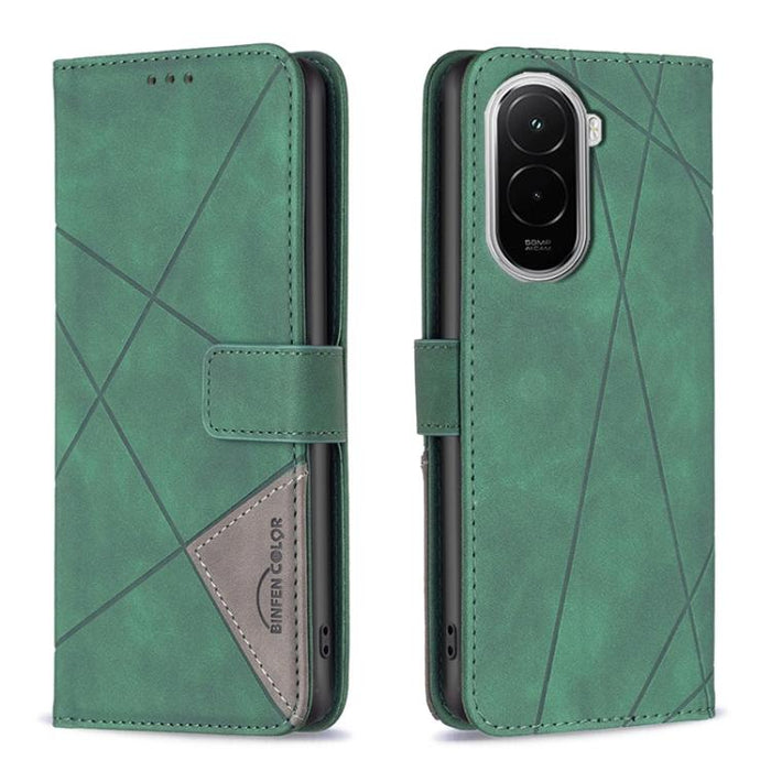 Funda de cuero para teléfono con textura de rombos y hebilla magnética, For Xiaomi 17T Pro 5G, For Xiaomi 17T 5G, For Xiaomi Poco M7 4G 169mm, For Xiaomi 15T Pro 5G, For Xiaomi 15T 5G, For Xiaomi Poco F7 5G Global, For Xiaomi Poco C71                  ...