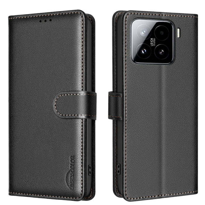 Funda de cuero antirrobo para teléfono con textura de lichi y RFID, For Xiaomi 17T Pro 5G, For Xiaomi 17T 5G, For Xiaomi Poco M7 4G 169mm, For Xiaomi 15T Pro 5G, For Xiaomi 15T 5G, For Xiaomi Poco F7 5G Global, For Xiaomi Poco C71                      ...