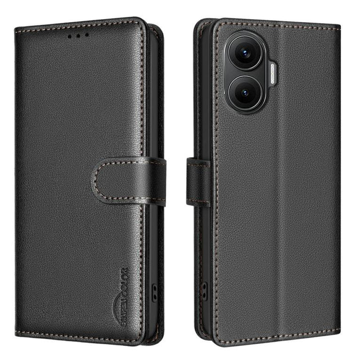 Funda de cuero antirrobo para teléfono con textura de lichi y RFID, For Xiaomi 17T Pro 5G, For Xiaomi 17T 5G, For Xiaomi Poco M7 4G 169mm, For Xiaomi 15T Pro 5G, For Xiaomi 15T 5G, For Xiaomi Poco F7 5G Global, For Xiaomi Poco C71                      ...