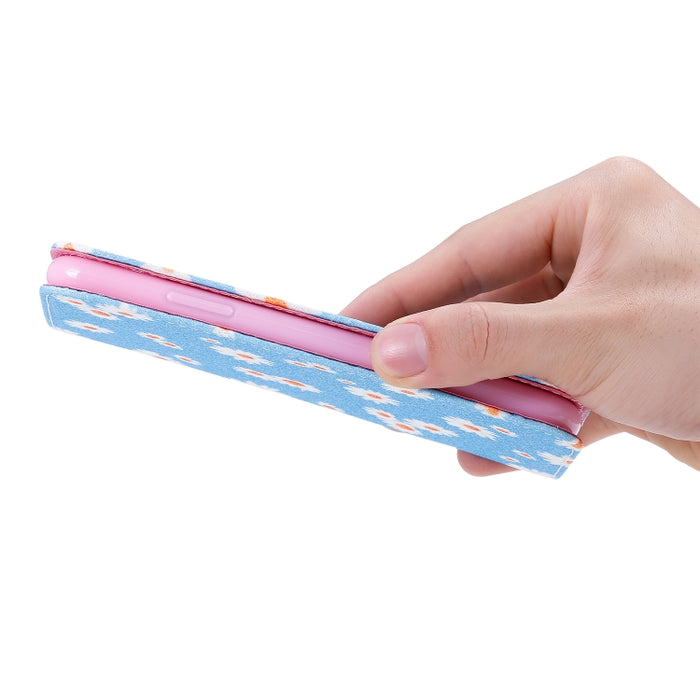 Estuche de cuero con tapa horizontal magnética con margaritas brillantes con soporte y ranuras para tarjetas y marco de fotos