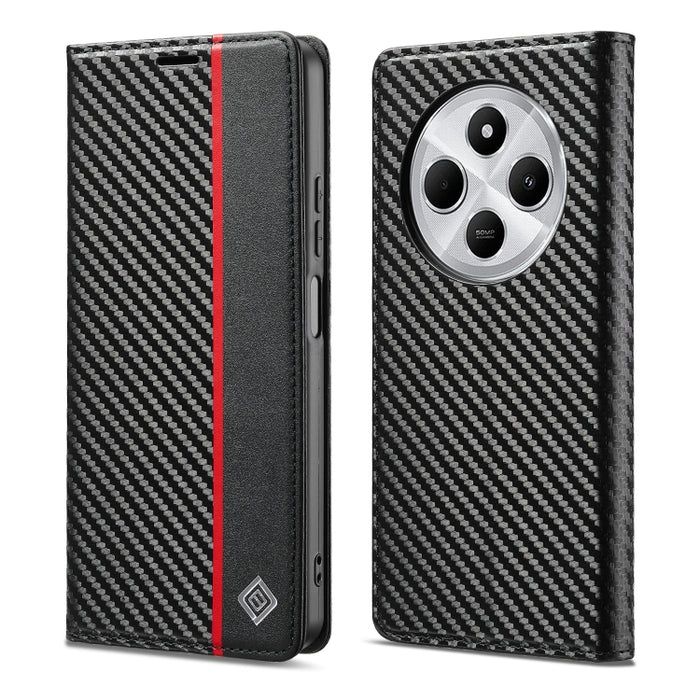 LC.IMEEKE Funda de cuero para teléfono con fibra de carbono, For Redmi Note 15 Pro+ 5G Global 163.3mm, For Redmi Note 15 4G / 5G Global 164mm, For Redmi Note 15 Pro 4G Global 163.2mm, For Redmi Note 15 Pro 5G Global 163.6mm                             ...