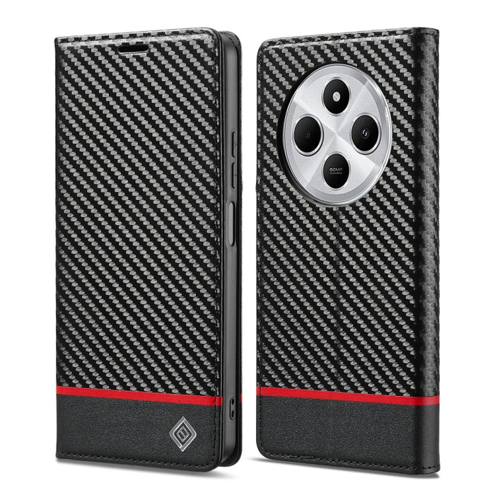 LC.IMEEKE Funda de cuero para teléfono con fibra de carbono, For Redmi Note 15 Pro+ 5G Global 163.3mm, For Redmi Note 15 4G / 5G Global 164mm, For Redmi Note 15 Pro 4G Global 163.2mm, For Redmi Note 15 Pro 5G Global 163.6mm                             ...