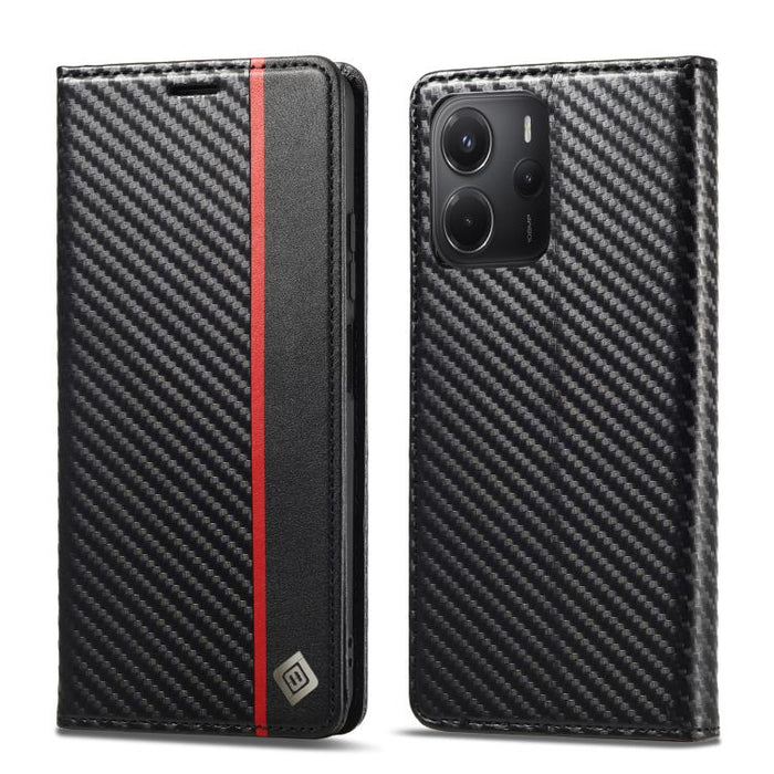LC.IMEEKE Funda de cuero para teléfono con fibra de carbono, For Redmi Note 15 Pro+ 5G Global 163.3mm, For Redmi Note 15 4G / 5G Global 164mm, For Redmi Note 15 Pro 4G Global 163.2mm, For Redmi Note 15 Pro 5G Global 163.6mm                             ...