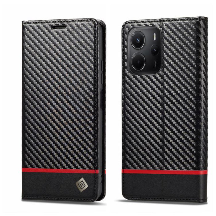 LC.IMEEKE Funda de cuero para teléfono con fibra de carbono, For Redmi Note 15 Pro+ 5G Global 163.3mm, For Redmi Note 15 4G / 5G Global 164mm, For Redmi Note 15 Pro 4G Global 163.2mm, For Redmi Note 15 Pro 5G Global 163.6mm                             ...