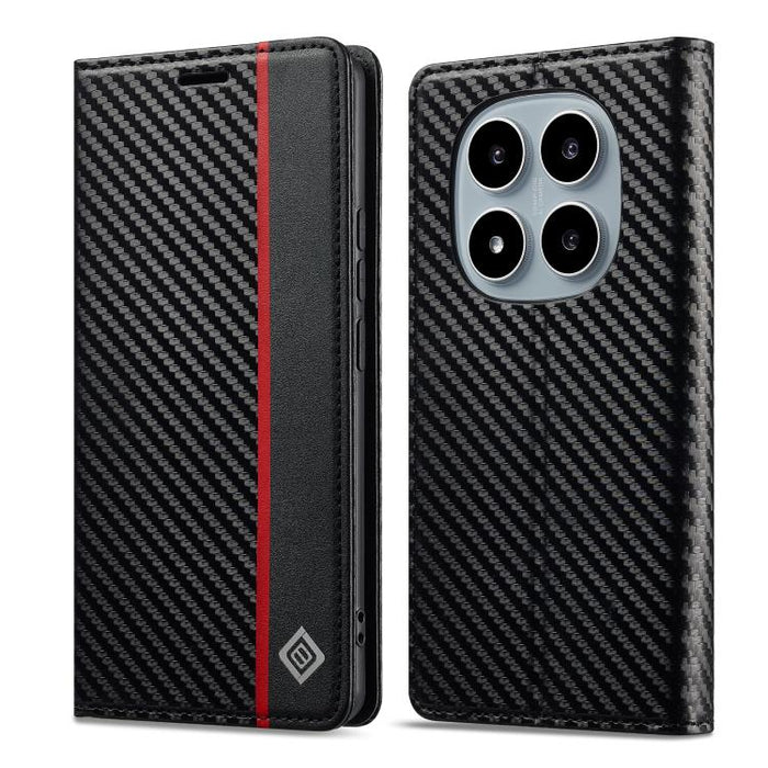 LC.IMEEKE Funda de cuero para teléfono con fibra de carbono, For Redmi Note 15 Pro+ 5G Global 163.3mm, For Redmi Note 15 4G / 5G Global 164mm, For Redmi Note 15 Pro 4G Global 163.2mm, For Redmi Note 15 Pro 5G Global 163.6mm                             ...