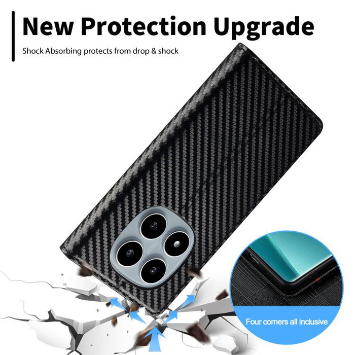 LC.IMEEKE Funda de cuero para teléfono con fibra de carbono, For Redmi Note 15 Pro+ 5G Global 163.3mm, For Redmi Note 15 4G / 5G Global 164mm, For Redmi Note 15 Pro 4G Global 163.2mm, For Redmi Note 15 Pro 5G Global 163.6mm                             ...