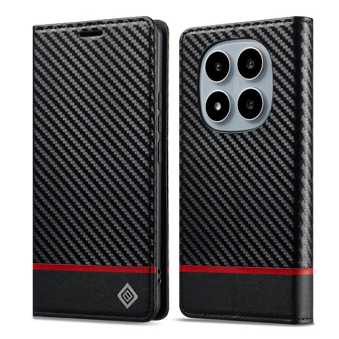 LC.IMEEKE Funda de cuero para teléfono con fibra de carbono, For Redmi Note 15 Pro+ 5G Global 163.3mm, For Redmi Note 15 4G / 5G Global 164mm, For Redmi Note 15 Pro 4G Global 163.2mm, For Redmi Note 15 Pro 5G Global 163.6mm                             ...