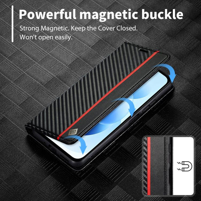 LC.IMEEKE Funda de cuero para teléfono con fibra de carbono, For Redmi Note 15 Pro+ 5G Global 163.3mm, For Redmi Note 15 4G / 5G Global 164mm, For Redmi Note 15 Pro 4G Global 163.2mm, For Redmi Note 15 Pro 5G Global 163.6mm                             ...