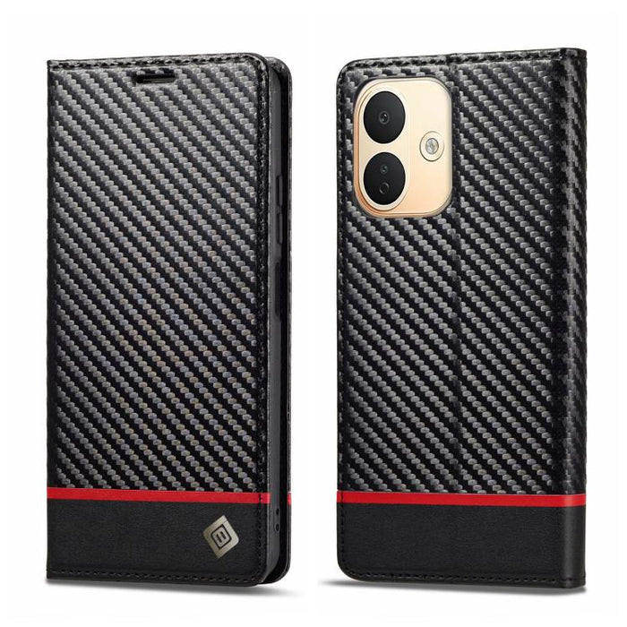 LC.IMEEKE Funda de cuero para teléfono con fibra de carbono, For Redmi Note 15 Pro+ 5G Global 163.3mm, For Redmi Note 15 4G / 5G Global 164mm, For Redmi Note 15 Pro 4G Global 163.2mm, For Redmi Note 15 Pro 5G Global 163.6mm                             ...
