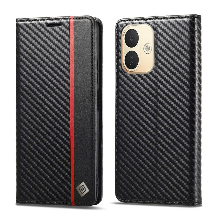 LC.IMEEKE Funda de cuero para teléfono con fibra de carbono, For Redmi Note 15 Pro+ 5G Global 163.3mm, For Redmi Note 15 4G / 5G Global 164mm, For Redmi Note 15 Pro 4G Global 163.2mm, For Redmi Note 15 Pro 5G Global 163.6mm                             ...