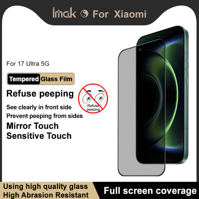 Película protectora de vidrio templado antiespía de pantalla completa imak HD, For Xiaomi 17 Ultra by Leica, For Xiaomi 17 Pro Max, For Xiaomi 17 / 17 Pro, For Xiaomi 15