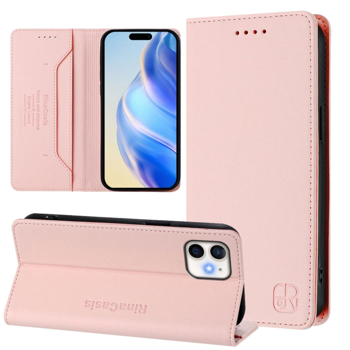 Estuche para teléfono de cuero con doble pliegue y succión magnética y RFID RC01, For iPhone 11 Pro Max, For iPhone 11, For iPhone 11 Pro, For iPhone X / XS, For iPhone XR, For iPhone XS Max, For iPhone 7 Plus / 8 Plus