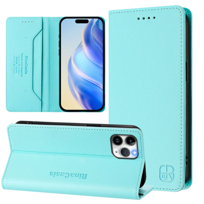 Estuche para teléfono de cuero con doble pliegue y succión magnética y RFID RC01, For iPhone 11 Pro Max, For iPhone 11, For iPhone 11 Pro, For iPhone X / XS, For iPhone XR, For iPhone XS Max, For iPhone 7 Plus / 8 Plus
