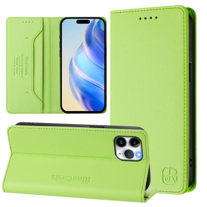 Estuche para teléfono de cuero con doble pliegue y succión magnética y RFID RC01, For iPhone 11 Pro Max, For iPhone 11, For iPhone 11 Pro, For iPhone X / XS, For iPhone XR, For iPhone XS Max, For iPhone 7 Plus / 8 Plus