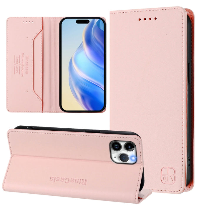 Estuche para teléfono de cuero con doble pliegue y succión magnética y RFID RC01, For iPhone 11 Pro Max, For iPhone 11, For iPhone 11 Pro, For iPhone X / XS, For iPhone XR, For iPhone XS Max, For iPhone 7 Plus / 8 Plus