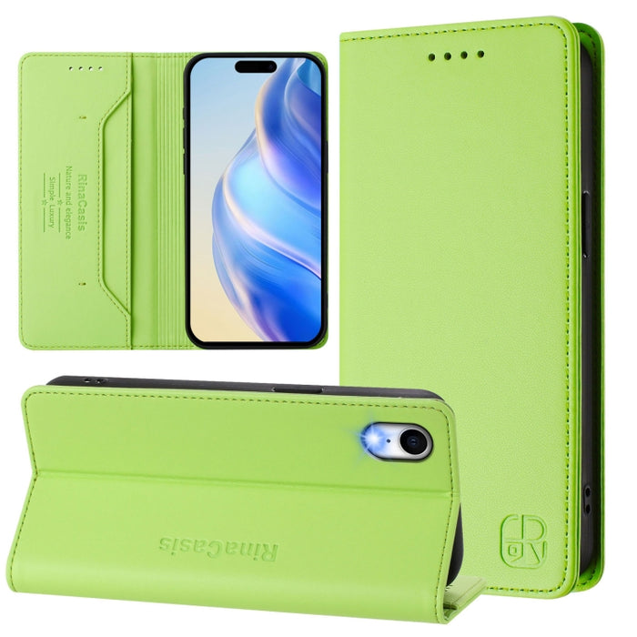 Estuche para teléfono de cuero con doble pliegue y succión magnética y RFID RC01, For iPhone 11 Pro Max, For iPhone 11, For iPhone 11 Pro, For iPhone X / XS, For iPhone XR, For iPhone XS Max, For iPhone 7 Plus / 8 Plus
