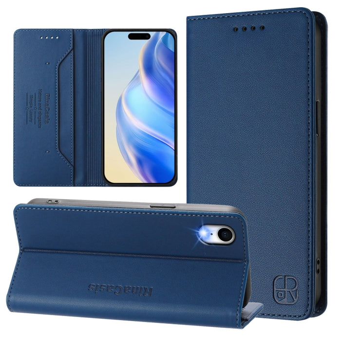 Estuche para teléfono de cuero con doble pliegue y succión magnética y RFID RC01, For iPhone 11 Pro Max, For iPhone 11, For iPhone 11 Pro, For iPhone X / XS, For iPhone XR, For iPhone XS Max, For iPhone 7 Plus / 8 Plus
