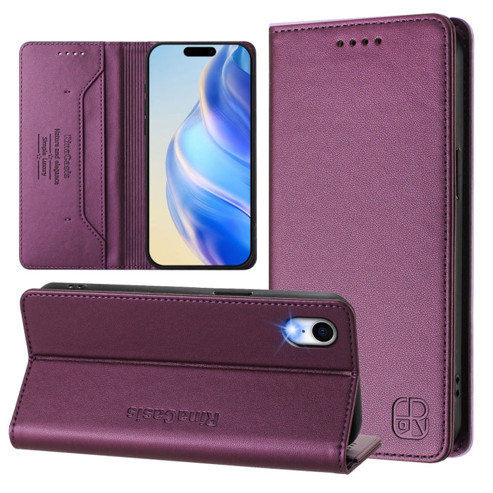 Estuche para teléfono de cuero con doble pliegue y succión magnética y RFID RC01, For iPhone 11 Pro Max, For iPhone 11, For iPhone 11 Pro, For iPhone X / XS, For iPhone XR, For iPhone XS Max, For iPhone 7 Plus / 8 Plus