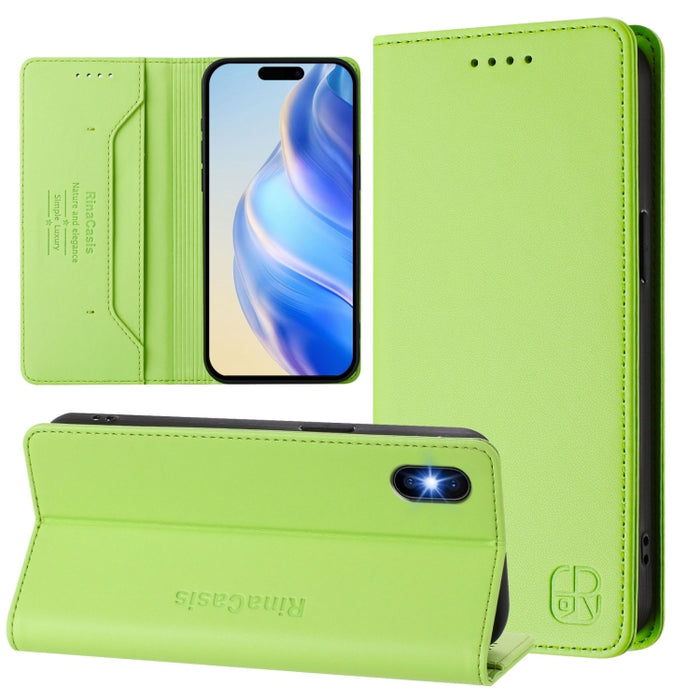 Estuche para teléfono de cuero con doble pliegue y succión magnética y RFID RC01, For iPhone 11 Pro Max, For iPhone 11, For iPhone 11 Pro, For iPhone X / XS, For iPhone XR, For iPhone XS Max, For iPhone 7 Plus / 8 Plus