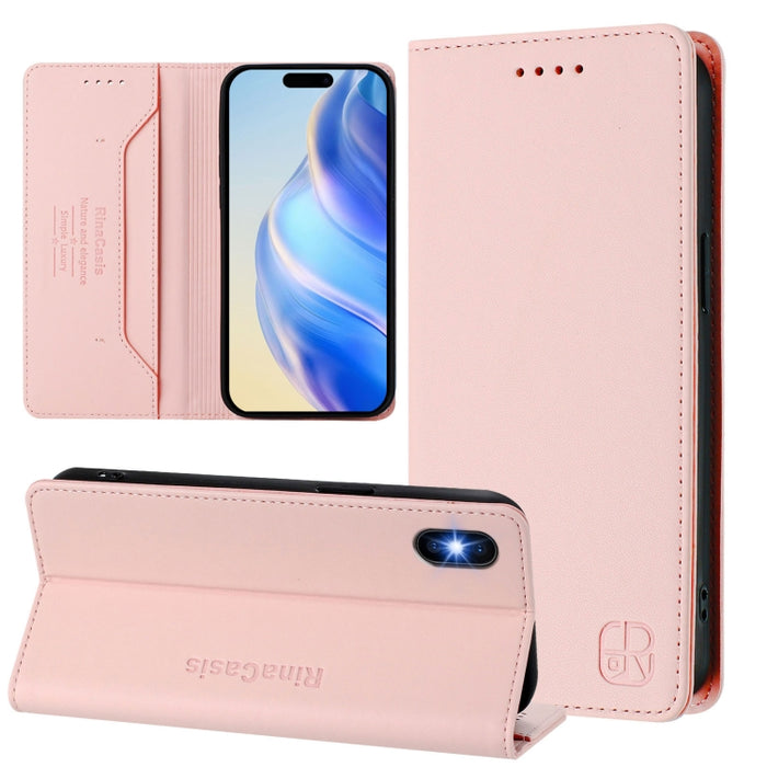 Estuche para teléfono de cuero con doble pliegue y succión magnética y RFID RC01, For iPhone 11 Pro Max, For iPhone 11, For iPhone 11 Pro, For iPhone X / XS, For iPhone XR, For iPhone XS Max, For iPhone 7 Plus / 8 Plus