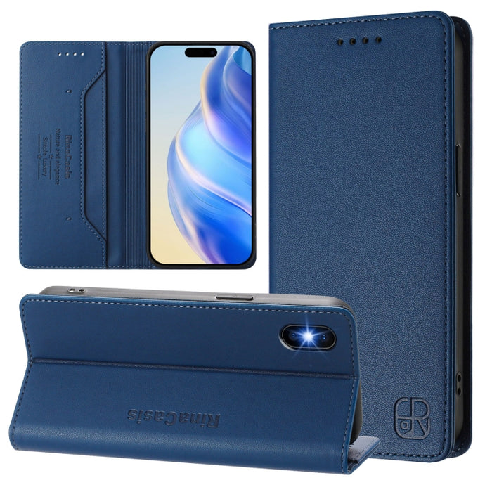 Estuche para teléfono de cuero con doble pliegue y succión magnética y RFID RC01, For iPhone 11 Pro Max, For iPhone 11, For iPhone 11 Pro, For iPhone X / XS, For iPhone XR, For iPhone XS Max, For iPhone 7 Plus / 8 Plus