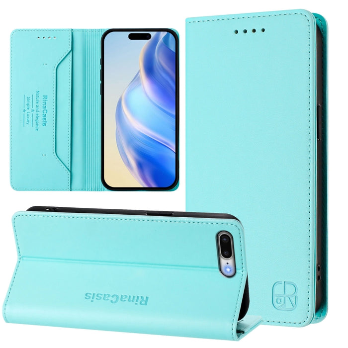 Estuche para teléfono de cuero con doble pliegue y succión magnética y RFID RC01, For iPhone 11 Pro Max, For iPhone 11, For iPhone 11 Pro, For iPhone X / XS, For iPhone XR, For iPhone XS Max, For iPhone 7 Plus / 8 Plus